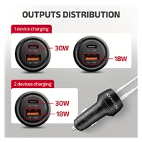 AXAGON PWC-PQ48, nabíječka do auta 48W, výstup USB-A + USB-C, PD3.0/PPS/QC4+/SFC/Apple