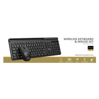 C-TECH klávesnice s myší WLKMC-05B, Bezdrátový set 2.4GHz, CZ, Černá