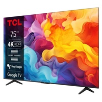 TCL 75V6B 75" TV, 4K Ultra HD, LED, Google TV, Bluetooth, WiFi, Miracast, HDR, Dolby Audio