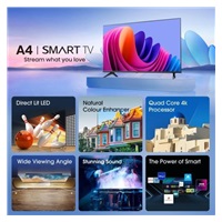 Hisense 32A4N 32" TV, HD Ready, DLED, WiFi, HDMI, USB, DTS, VIDAA Smart OS