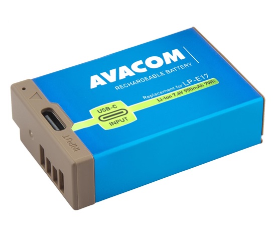 AVACOM baterie pro Canon LP-E17 vstup USB-C Li-Ion 7.4V 950mAh 7Wh
