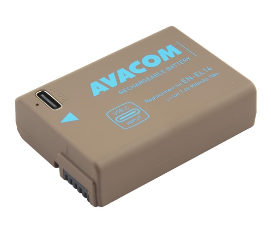AVACOM baterie pro Nikon EN-EL14 vstup USB-C Li-Ion 7.4V 950mAh 7Wh