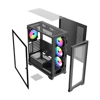 VeinX case GL29AL-BK, ATX, Průhledná bočnice, 4x 120mm ARGB Fan, ARGB Hub, Černá