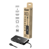 Club3D Dokovací stanice USB-C 8v1, 1xHDMI, 1xDP, 1xUSB-C, 2xUSB, 1xRJ45, černá
