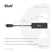Club3D hub MST (Multi Stream Transport) DisplayPort 1.4 na 3x HDMI 8K60Hz (M/F)