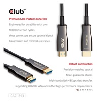 Club3D Kabel aktivní hybridní optický HDMI 2.1 8K60Hz/4K120Hz, (M/M), 50m