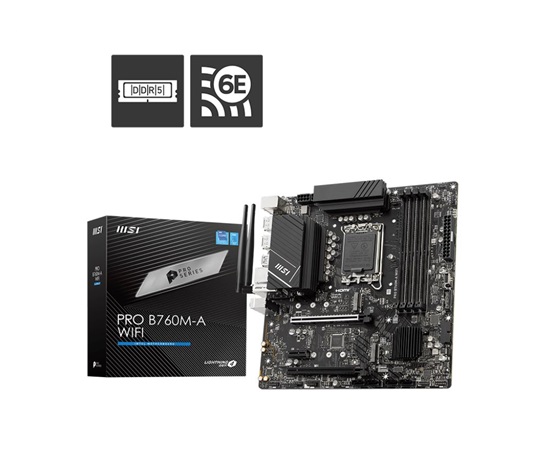 BAZAR - MSI MB Sc LGA1700 PRO B760M-A WIFI, Intel B760, 4xDDR5, 2xDP, 2xHDMI, WI-FI, mATX - Po opravě (Bez příšlušenství