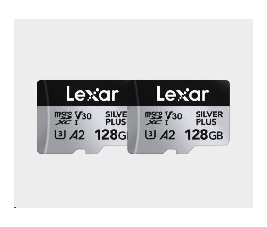 Lexar microSDXC Silver Plus 1066x UHS-I/U3/A2/4K R205/W150 (V30) 128GB - 2pack