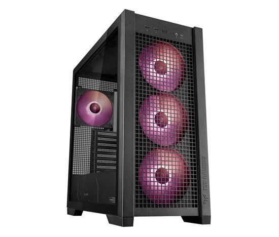 BAZAR - ASUS case TUF GAMING CASE (GT302) TG, Mid Tower, 4x 140mm ARGB Fan, černá - Po opravě (Komplet)
