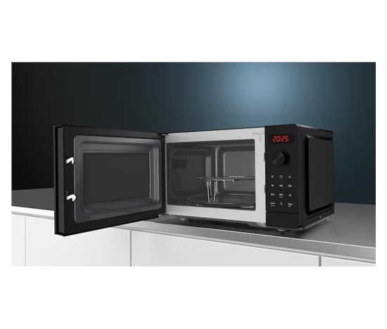 BAZAR - Siemens iQ300 FE023LMB2 mikrovlnná trouba, 800 W, talíř 27 cm, funkce grill, černá - poškozený obal