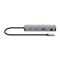 MANHATTAN Dokovací stanice USB-C 9v1, 1xHDMI, 2xUSB-C, 3xUSB, 1xRJ45, čtečka SD karet, šedá