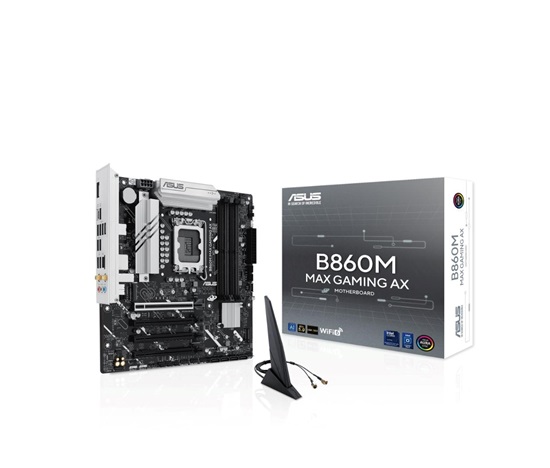 ASUS MB Sc LGA1851 B860M MAX GAMING AX, Intel B860, 4xDDR5, 1xDP, WiFi, mATX