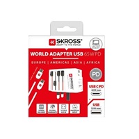 SKROSS cestovní adaptér MUV USB AC65PD, univerzální, neuzemněný, USB A+C 65W
