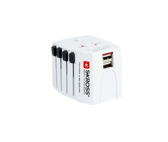 SKROSS cestovní adaptér PRO Light USB AC45PD - World, UK+USA+AUS/CN, univerzální, uzemněný, USB A+C 45W