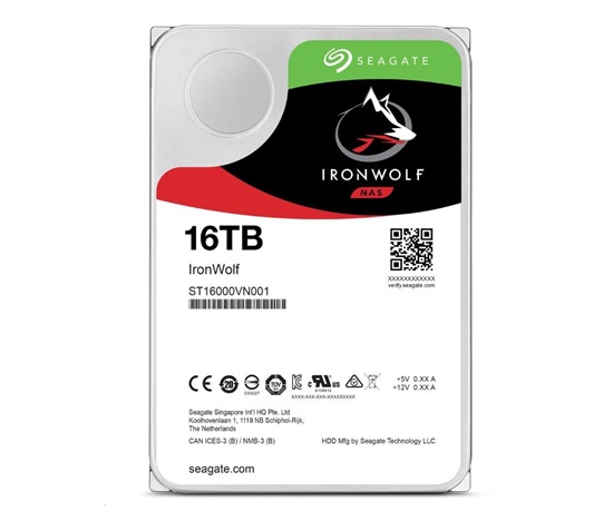 BAZAR - SEAGATE HDD IRONWOLF (NAS) 3,5" - 16TB, SATAIII, ST16000VN001, recertified product