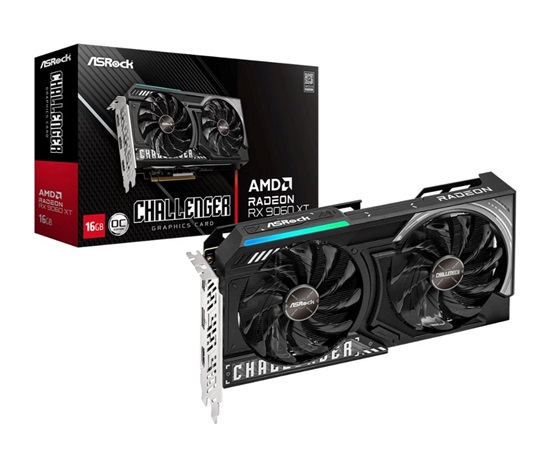 ASRock VGA AMD Radeon RX 9060 XT Challenger 16GB OC, RX 9060 XT, 16GB GDDR6, 2xDP, 1xHDMI