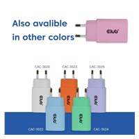 Club3D Nabíječka, USB-C, Power Delivery 15V/2A, 2-pack, růžová