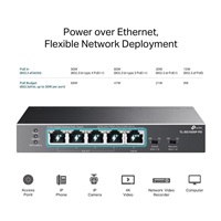 TP-Link switch TL-SG1005P-PD (5xGbE,4xPoE+,1xPoE-in,PoE++,90W, fanless)