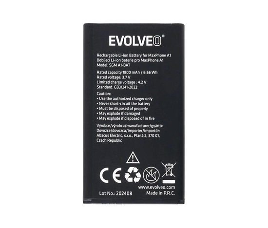 EVOLVEO originální baterie 1800 mAh pro MaxPhone A1