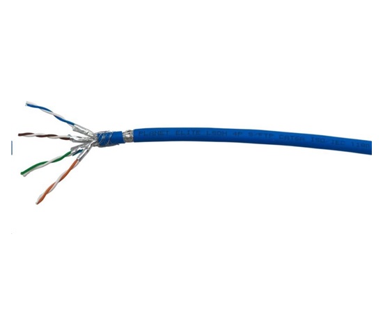FTP kabel PlanetElite, Cat6A, drát, 4pár LS0H, Dca, modrý, 100m