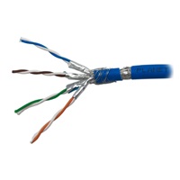 FTP kabel PlanetElite, Cat6A, drát, 4pár LS0H, Dca, modrý, 100m