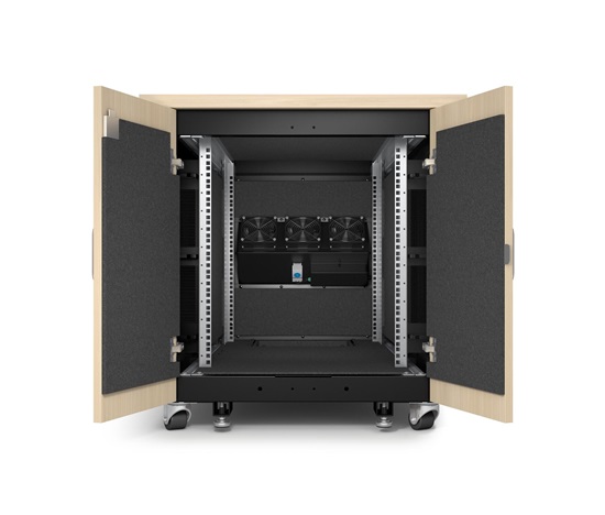 APC NetShelter Soundproof, 12U, Server Rack Enclosure, Maple