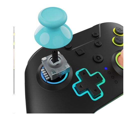 Hyperkin "NuRival" Wireless Hall Effect Stick Game Controller For NSW 2/NSW OLED Model/NSW (Blue Orange) - Armor 3