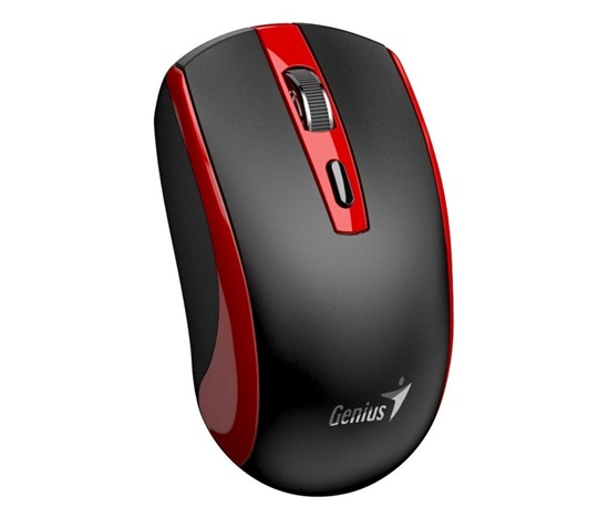 GENIUS myš ECO-8150/ 1200 dpi/ bezdrátová/ dobíjecí/ Copilot/ černo-červená