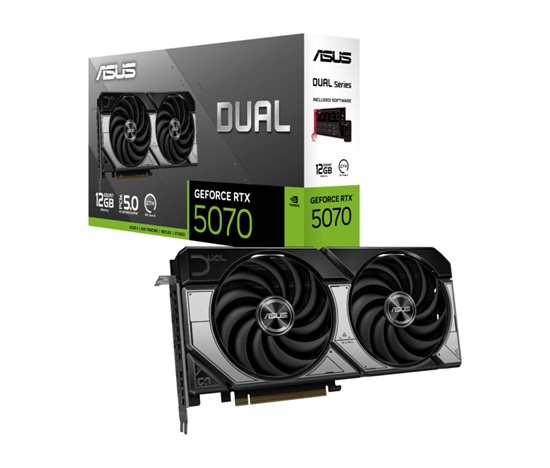 ASUS VGA NVIDIA GeForce RTX 5070 DUAL 12GB, 12GB GDDR7, 3xDP, 1xHDMI