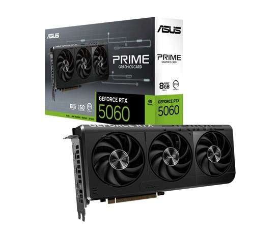 ASUS VGA NVIDIA GeForce RTX 5060 PRIME 8GB, 8GB GDDR7, 3xDP, 1xHDMI