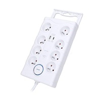 Solight přepěťová ochrana, 8z, USB A+C, 2m, bílá