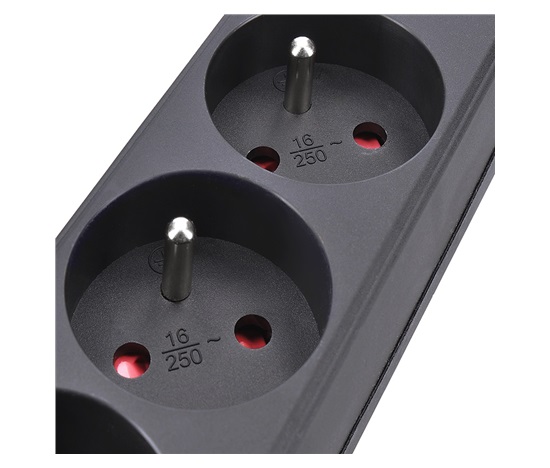 Solight přepěťová ochrana, 8z, USB A+CA, 2m, černá