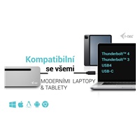 BAZAR - i-tec USB-C Metal Ergonomic 4K 3x Display Docking Station, PD 100W + - Po oprave, kompletni baleni