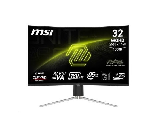 MSI LCD MAG 325CQRF QD E2, 31.5", 2560x1440, Rapid VA, 180Hz, 0,5ms, VESA 100x100, Black