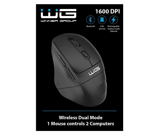 WG - Bezdrátová myš WG5 SeaMouse, 2v1, bluetooth + USB dongle, černá