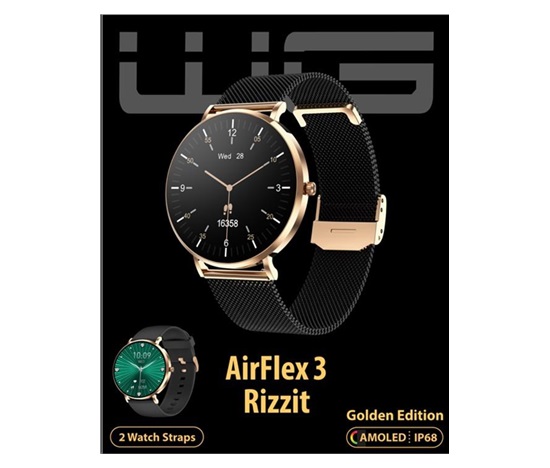 WG - Chytré hodinky WG AirFlex3 Rizz It, dámské, 2x řemínek, zlatá