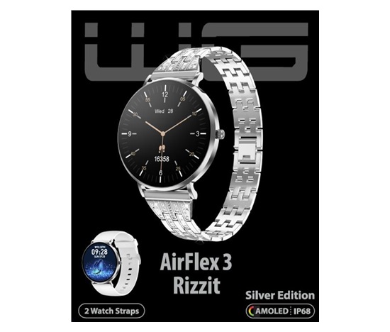 WG - Chytré hodinky WG AirFlex3 Rizz It, dámské, 2x řemínek, stříbrná