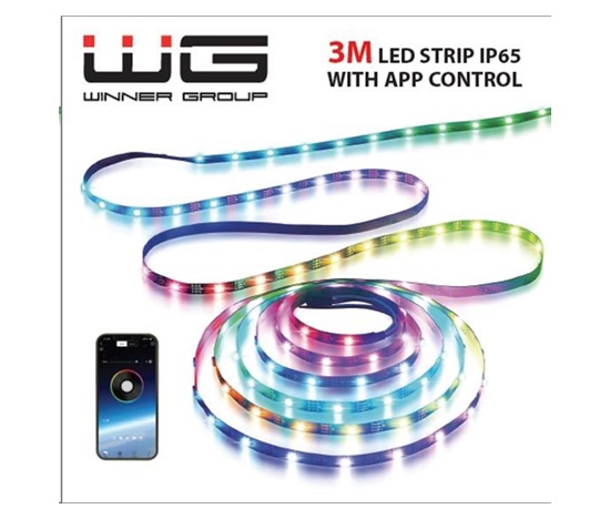 WG - Chytrý LED pásek WG18, 3 metry, s aplikaci, IP 65, USB-A