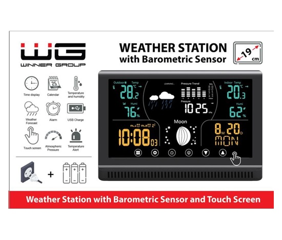 WG - Meteostanice WG3 s venkovním čidlem, černá