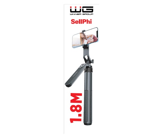 WG - Selfie tyč WG 7, Selfie tyč + tripod + teleskopický GoPro stojan, bluetooth, černá