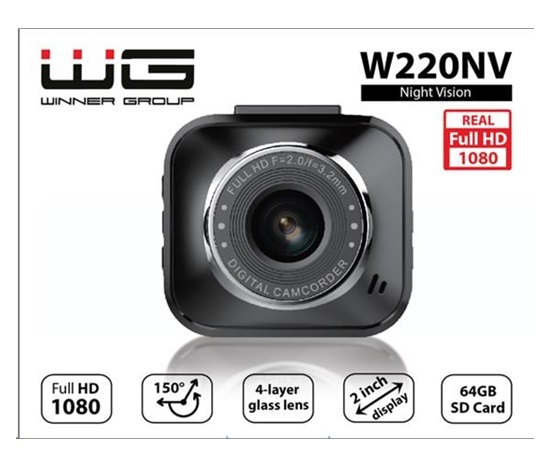 WG - Záznamová kamera W220NV, WG CarEye, černá