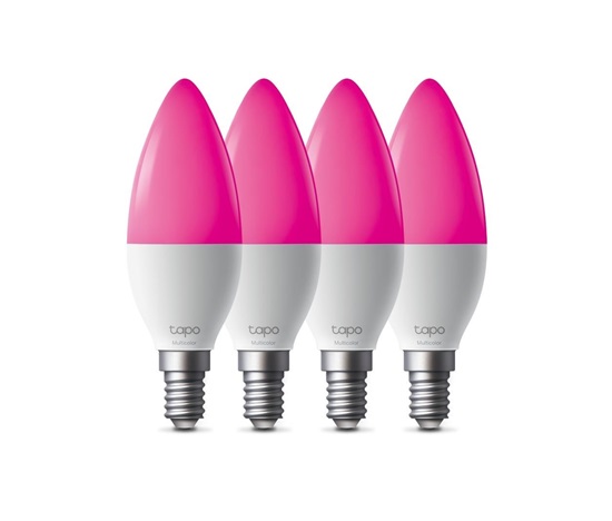 TP-Link Tapo L430C(4-pack) chytrá WiFi stmívatelná LED žárovka (barevná,2500K-6500K,470lm,2,4GHz,E14)