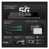 TP-Link M8550 přenosný WiFi6E router (AXE3600, 5G/4G LTE,2,4GHz/5GHz/6GHz,1xGbE,1xUSB-C,1xnanoSIM,1xmicroSD)