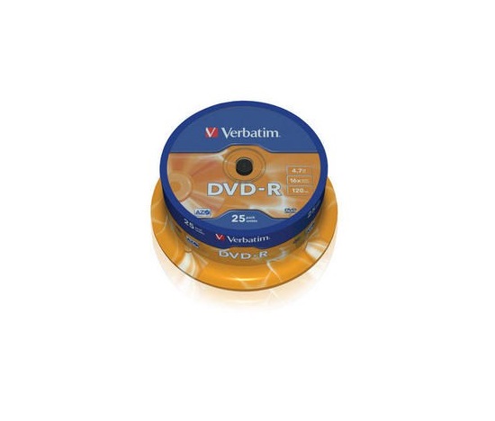 BAZAR - VERBATIM DVD-R(25-Pack)Spindle/General Retail/16x/4.7GB - Poškozený obal (Komplet)