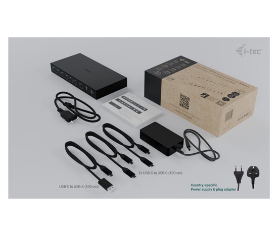i-tec USB-C KVM Docking station for 3 Hosts, Dual Display, Power Delivery 1x 92W/2x 65W