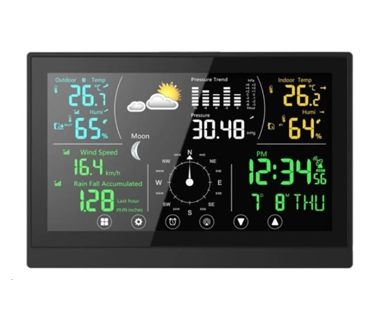 WG - Meteostanice WG1 s dotykovým displejem a příslušenstvím, anemometr, srážkoměr