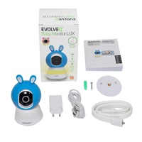 EVOLVEO Baby Monitor LUX, Chytrá 360° videochůvička s nočním viděním, detekcí pláče a pohybu, modrá