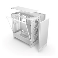 NZXT skříň H5 Flow RGB edition / 1x360 mm RGB core fan / 1x120mm / USB 3.0 / USB-C 3.1 / průhledná bočnice / mesh /bílá