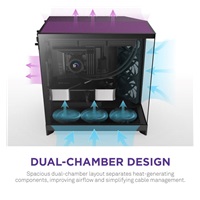 NZXT skříň H9 Flow dvoukomorová ATX / 4x140mm fan / až 10xfan / perforovaný top / proskl. bočnice, front / černá