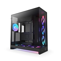 NZXT skříň H9 Flow ARGB+ dvoukomorová ATX / 6xRGB 140 mm / 1x 120mm fan / prosklená / controller / černá